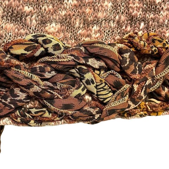 SANDY STARKMAN Textured Open Knit Cardigan Blazer Jacket Brown S - Picture 6 of 9